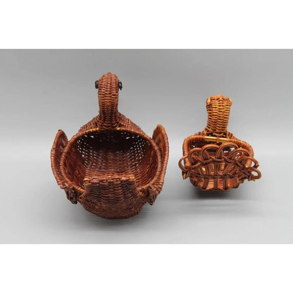 Vintage Avon Gift Collection Wicker Turkey Baskets Thanksgiving Fall Decor Set